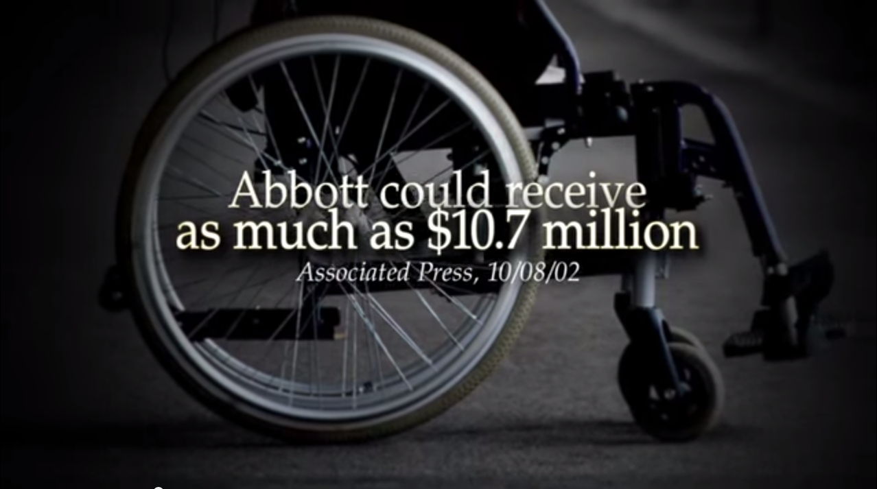 A still from Wendy Davis' controversial "wheelchair" ad.