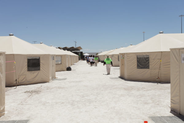 Officials Give Journalists A Tour Of The Child Migrant Tent City In Tornillo