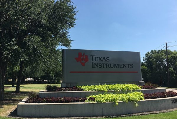 a large texas instruments sign