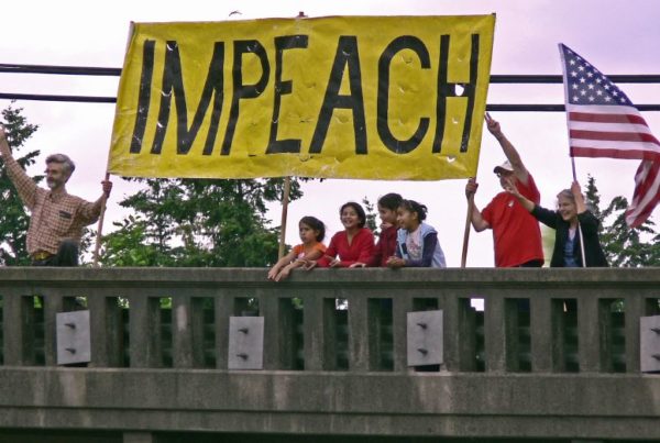 Protesters advocating impeachment