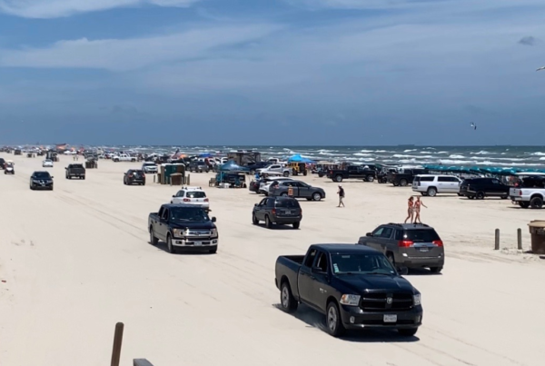 After Governor’s Reopening Order, Tourists Pack Port Aransas Beaches
