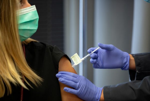 a patient gets a vaccination