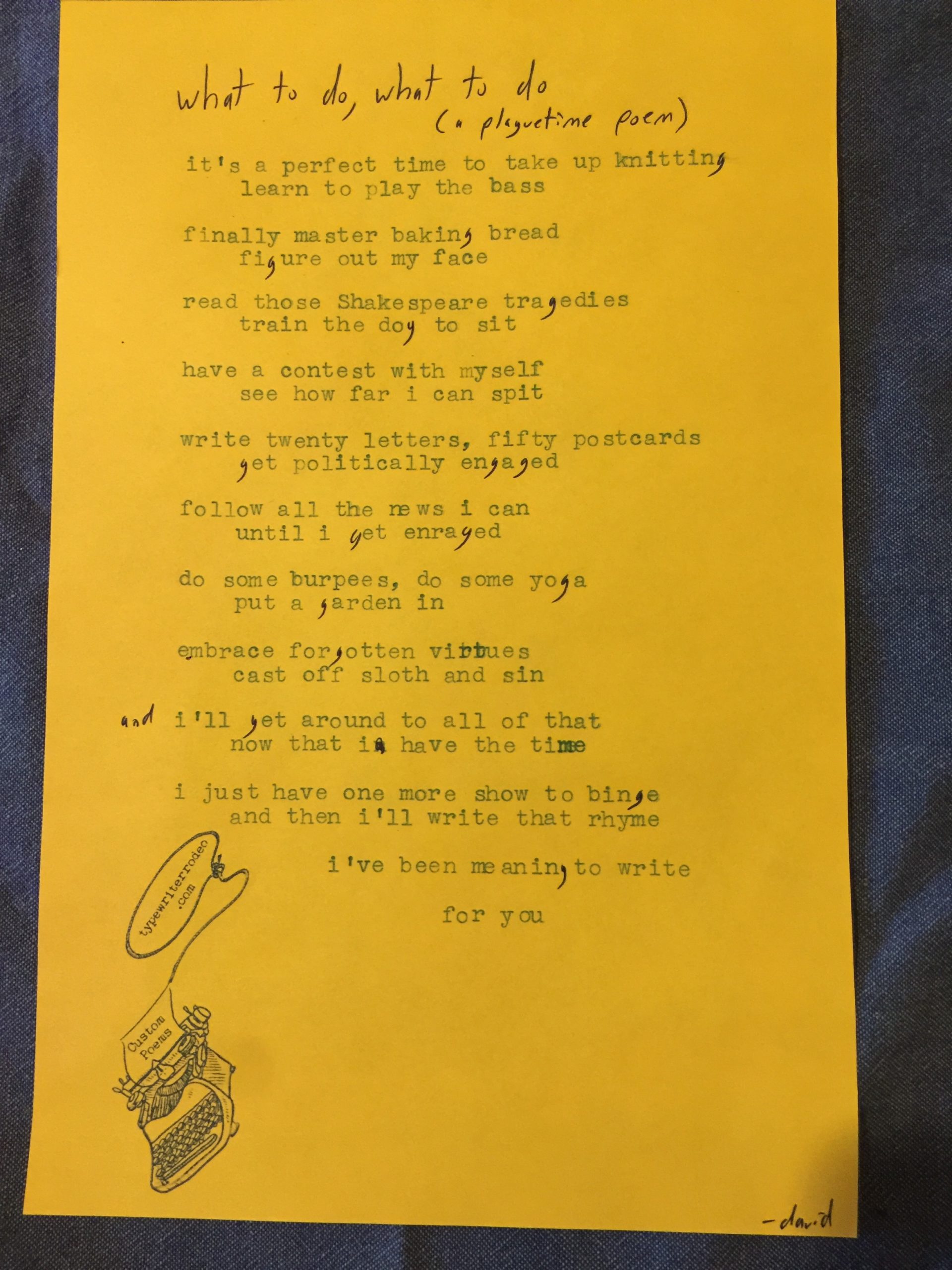 image of original typewritten poem