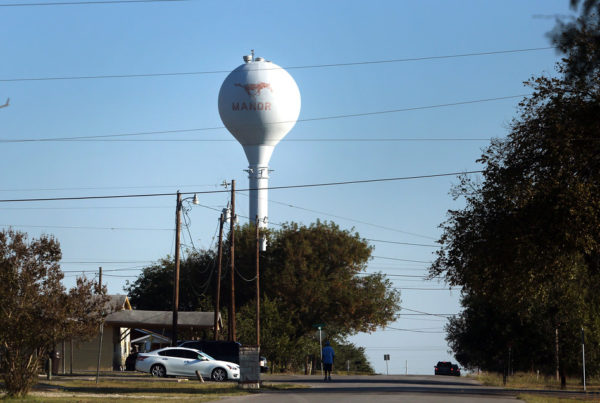 water tower in Manor, Texas