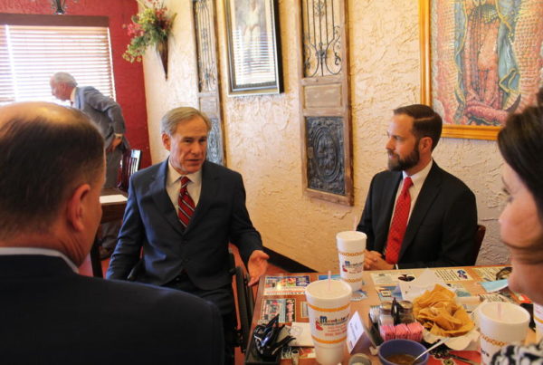 texas governor greg abbott at a mexican restaurant in Lubbock