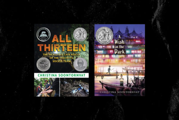 Book covers for "All Thirteen" and "A Wish in the Dark."