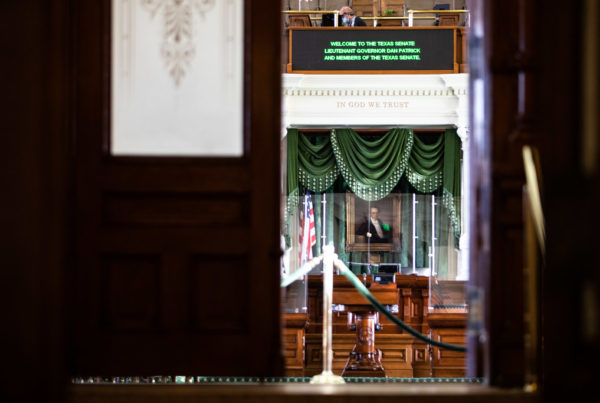 a peek through the door into the texas senate chamber