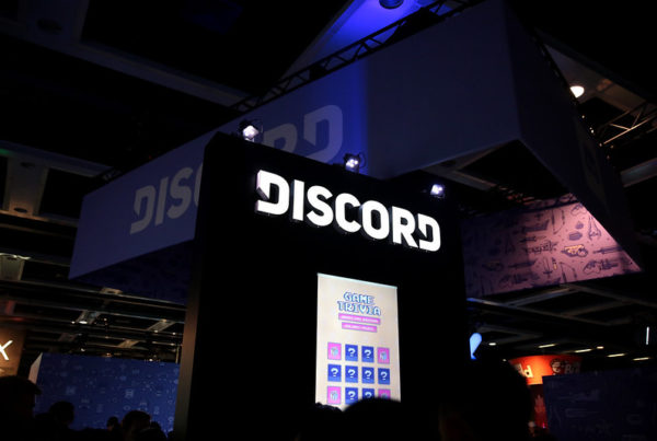 a convention center booth for the social media company Discord