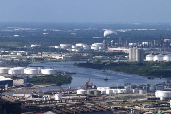 a long-distance view of petrochemical facilities