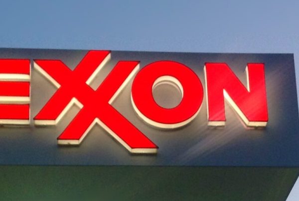 an Exxon sign
