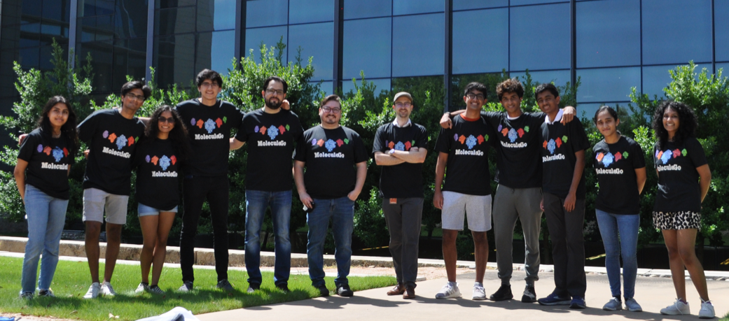 The MoleculeGo team poses outside for a group picture.