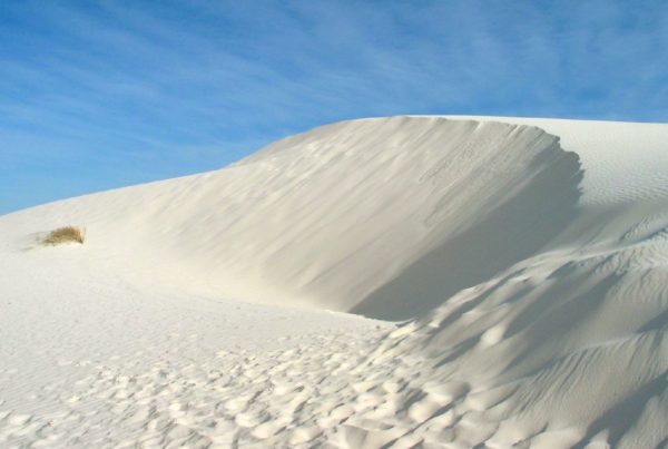 a hill of white sand