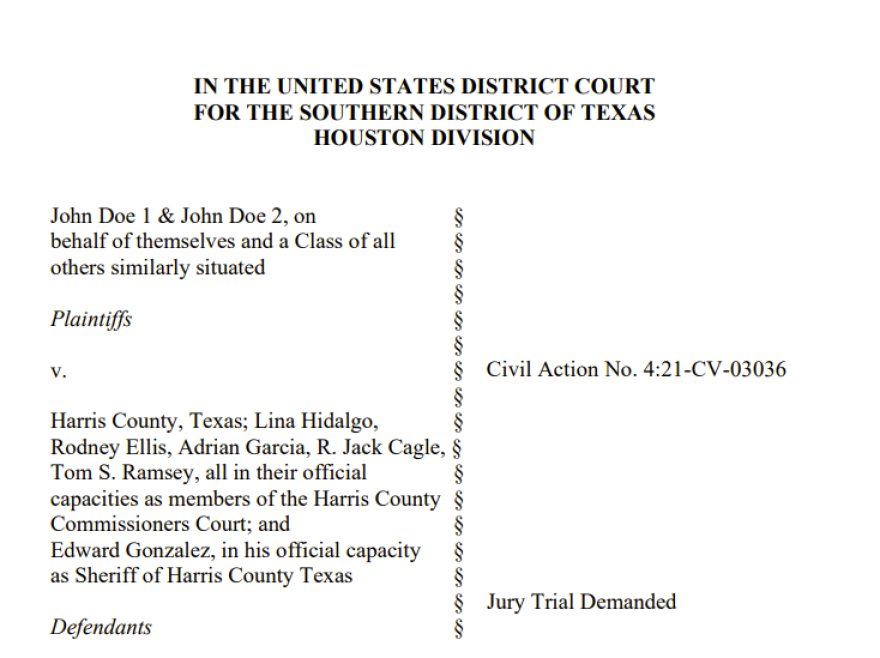 a page from a civil lawsuit filing