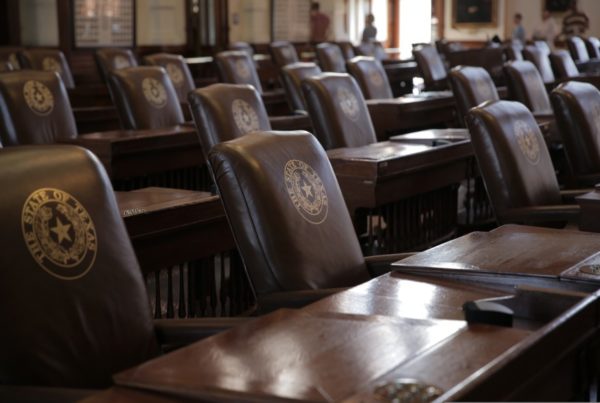 empty chairs in the Texas House of Representatives