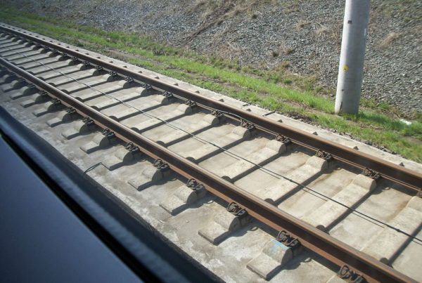 a closeup of train tracks