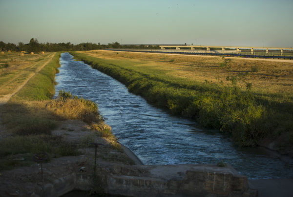 MCALLEN, TX. August 25th, 2018. The Rio Grande passes by the Anzalduas International Bridge. Julia Reihs/KUT
