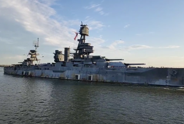 Watch: The Battleship Texas journeys to Galveston for repairs