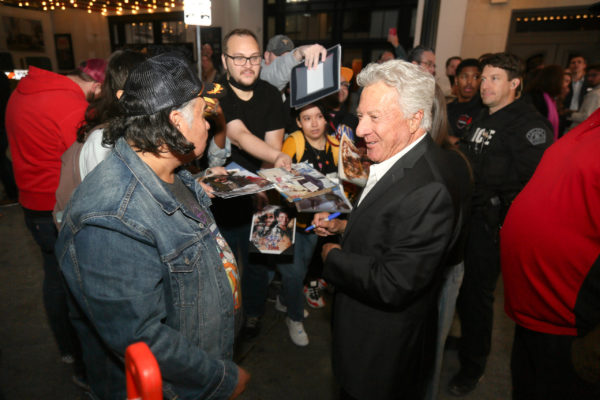 Dustin Hoffman greeting fans.
