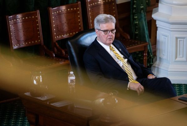 Lieutenant Governor Dan Patrick leads the Texas State Senate on the opening day of the third Special Session of the 87th Legislative Session at the Texas State Capitol in 2021.