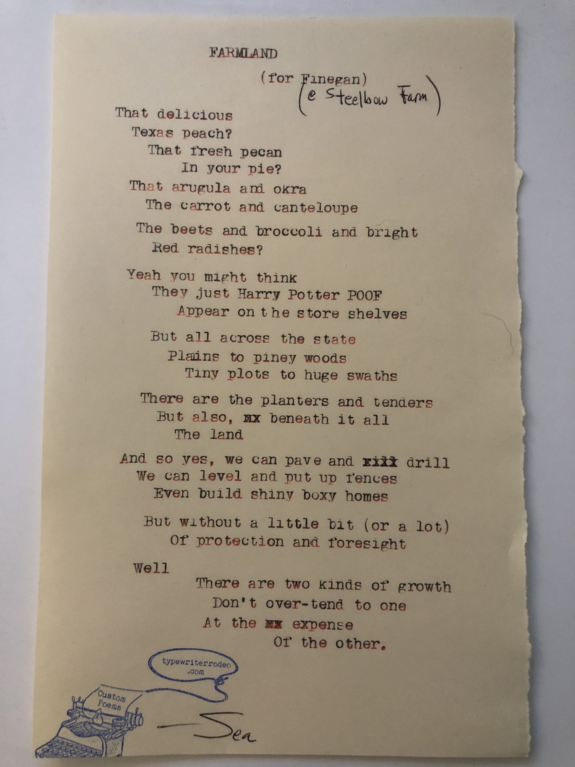 Typewriter Rodeo Farmland Texas Standard