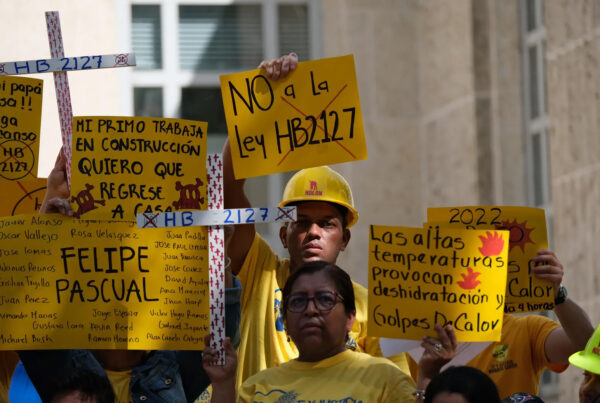 ‘We are dying’: Houston workers protest new state law removing water break requirements