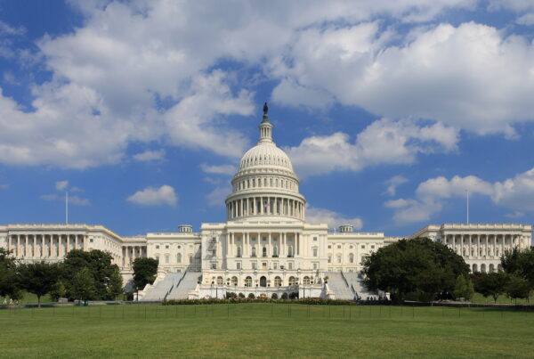 An exterior shot of the west side of the U.S. Capitol