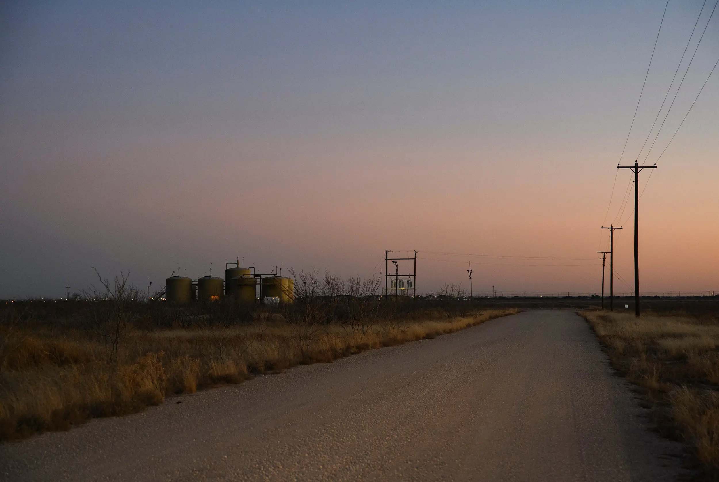 An injection well site just outside of Odessa, TX