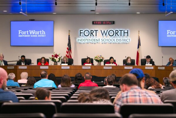 Fort Worth ISD trustees during a workshop meeting in May.