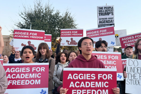 Texas A&M faculty, students rally against policy they deem censorship