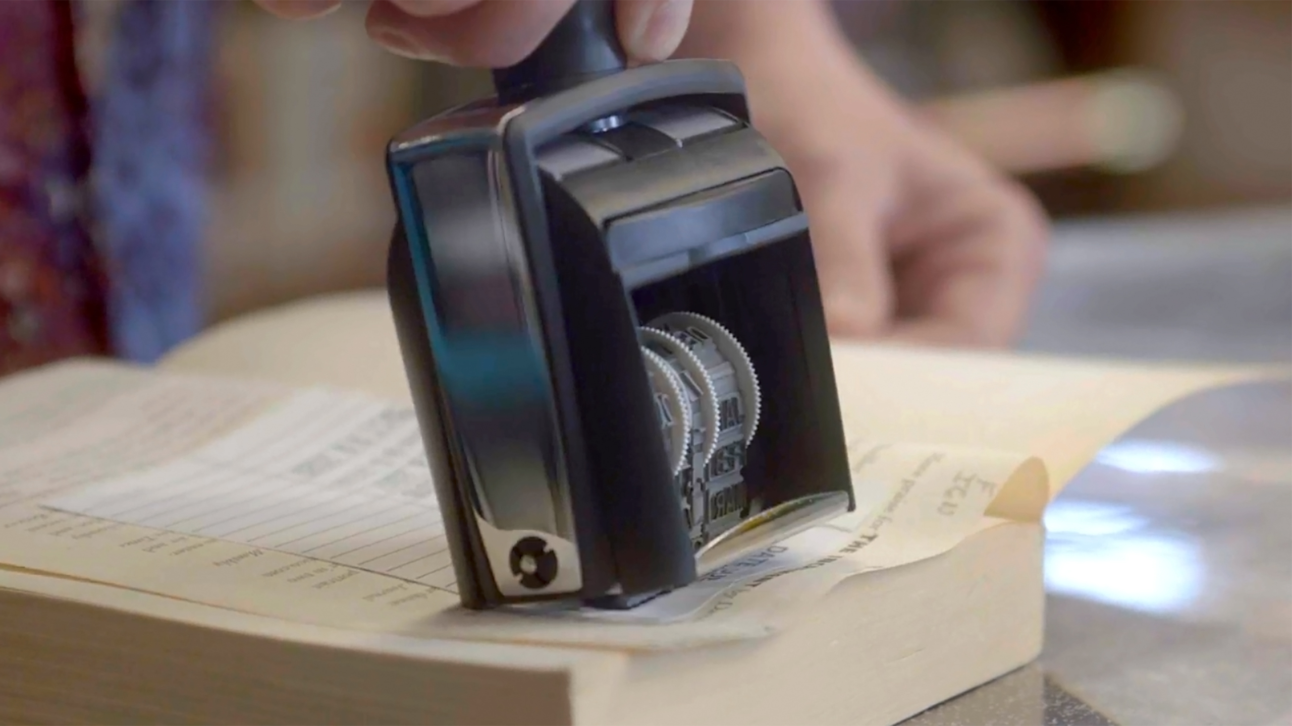 A close-up photo of a book stamp