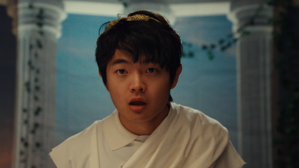 A young person wears a shocked expression in a still image from the film "Brian."