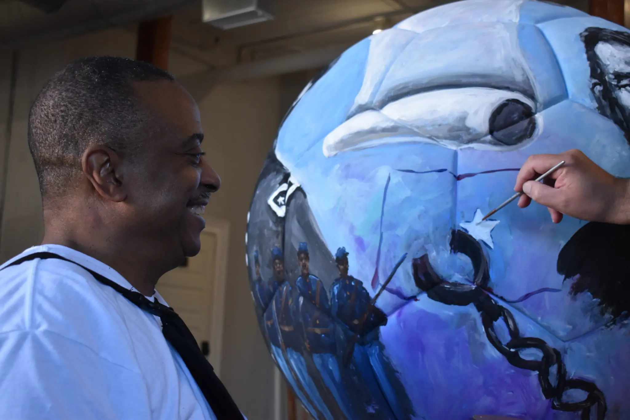 Artist transforms 2026 FIFA World Cup soccer ball into Juneteenth tribute in Galveston